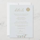 Dusty Blue Eucalyptus Chinese bruiloft details inf Kaart (Voorkant)
