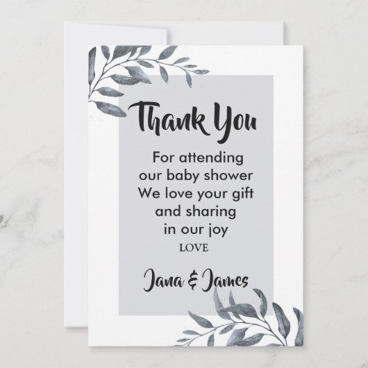 Dusty Blue Eucalyptus dank u Kaart (Voorkant)