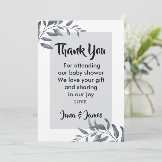 Dusty Blue Eucalyptus dank u Kaart (Staand voorkant)