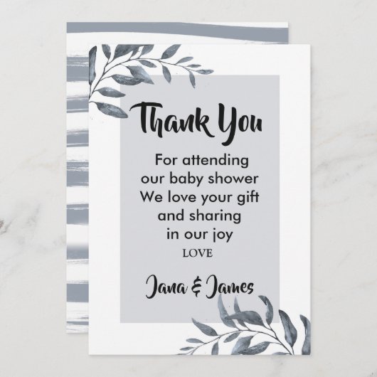 Dusty Blue Eucalyptus dank u Kaart (Voorkant / Achterkant)