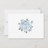 Dusty Blue Eucalyptus Elegant Bloemen Bruiloft RSV RSVP Kaartje (Achterkant)