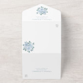 Dusty Blue Eucalyptus Elegant Floral Wedding All In One Uitnodiging (Buitenkant)