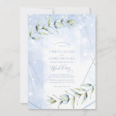 Dusty Blue Eucalyptus Fantasy Wedding Invitation Kaart (Voorkant)