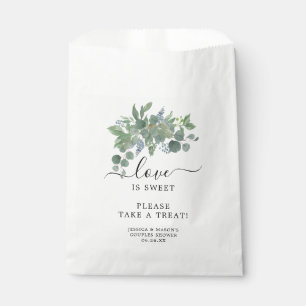 Dusty Blue Eucalyptus Favor Bag Love is Sweet Bedankzakje