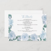 Dusty Blue Eucalyptus Floral bruiloft Details Informatiekaartje (Voorkant / Achterkant)
