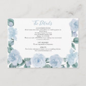 Dusty Blue Eucalyptus Floral bruiloft Details Informatiekaartje (Voorkant)