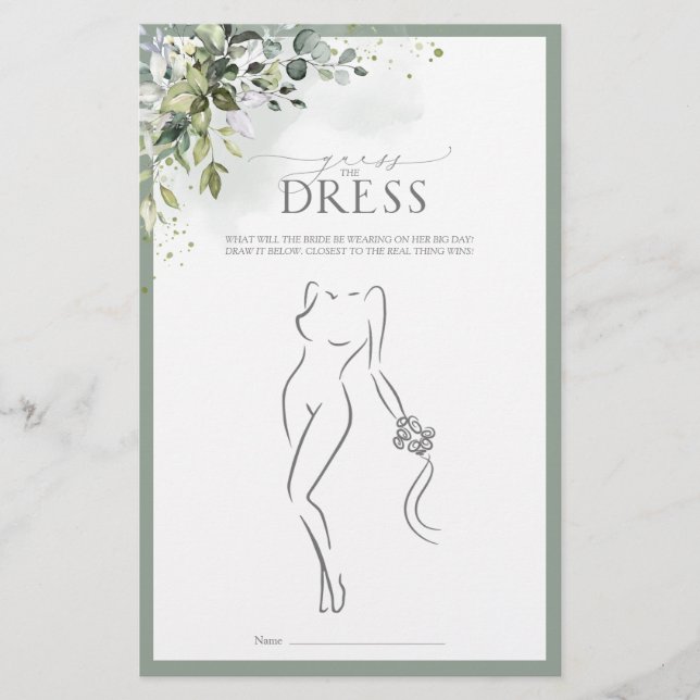 Dusty Blue Eucalyptus Floral Vrijgezellenfeest Gam (Voorkant)