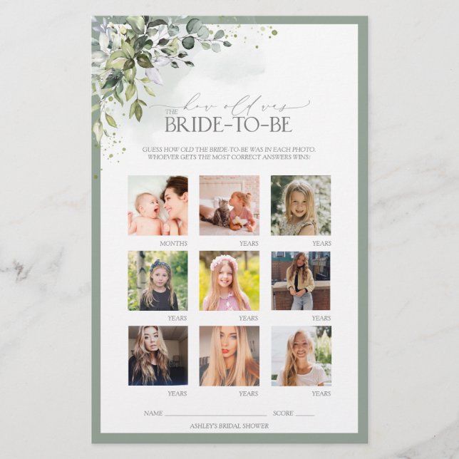 Dusty Blue Eucalyptus Floral Vrijgezellenfeest Gam (Voorkant)