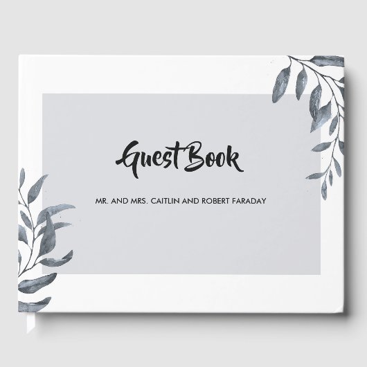 Dusty Blue Eucalyptus Gastenboek (Voorkant)