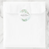 Dusty Blue Eucalyptus Green Memorial begrafenis Ronde Sticker (Tas)