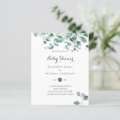 Dusty Blue Eucalyptus Greenery BABY SHOWER Invites (Staand voorkant)