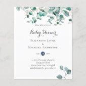 Dusty Blue Eucalyptus Greenery BABY SHOWER Invites (Voorkant)