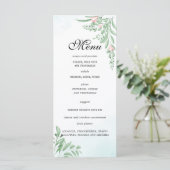 Dusty Blue Eucalyptus Greenery Birthday Menu (Staand voorkant)
