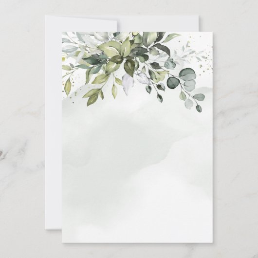 Dusty Blue Eucalyptus Greenery Boho Baby shower Kaart (Achterkant)