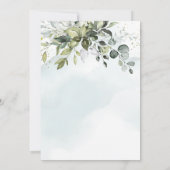 Dusty Blue Eucalyptus Greenery Boho Vrijgezellenfe Kaart (Achterkant)