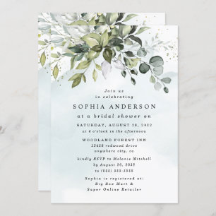 Dusty Blue Eucalyptus Greenery Boho Vrijgezellenfe Kaart