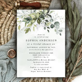 Dusty Blue Eucalyptus Greenery Boho Vrijgezellenfe Kaart
