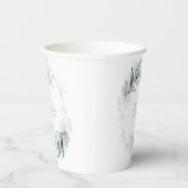 Dusty Blue Eucalyptus Greenery Boho Vrijgezellenfe Papieren Bekers (Rechts)