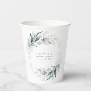 Dusty Blue Eucalyptus Greenery Boho Vrijgezellenfe Papieren Bekers