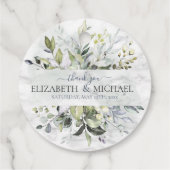 Dusty Blue Eucalyptus Greenery Botanical Marble Bedankjes Labels (Achterkant)