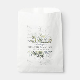 Dusty Blue Eucalyptus Greenery Botanical Marble Bedankzakje