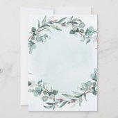 Dusty Blue Eucalyptus Greenery Engagement Party Kaart (Achterkant)