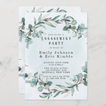 Dusty Blue Eucalyptus Greenery Engagement Party