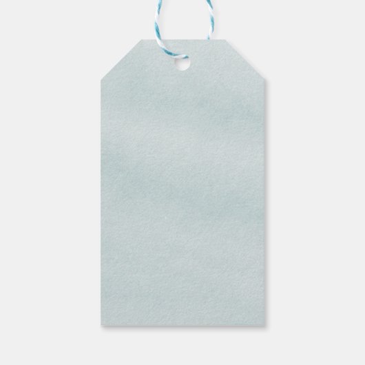 Dusty Blue Eucalyptus Greenery Geometric Wedding Cadeaulabel (Achterkant)