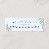 Dusty Blue Eucalyptus Greenery Loyalty Punch Card (Voorkant)