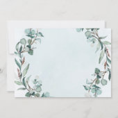 Dusty Blue Eucalyptus Greenery Rehearsal Dinner Kaart (Achterkant)