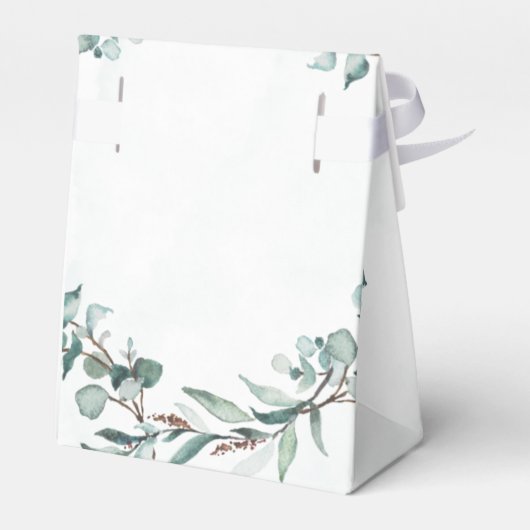 Dusty Blue Eucalyptus Greenery Rustic Wedding Bedankdoosjes (Achterkant)