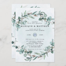 Dusty Blue Eucalyptus Greenery Rustic Wedding