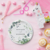 Dusty Blue Eucalyptus Greenery Rustic Wedding Papieren Bordje (Feest)