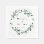 Dusty Blue Eucalyptus Greenery Rustic Wedding Servet (Voorkant)