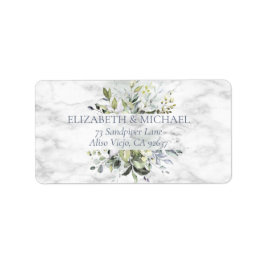 Dusty Blue Eucalyptus Greenery Succulent Address Etiket