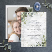 Dusty Blue Eucalyptus Greenery Succulent Photo Kaart