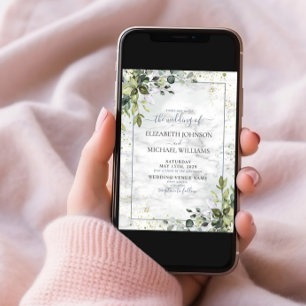 Dusty Blue Eucalyptus Greenery Succulent Photo Kaart