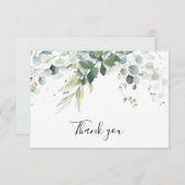 Dusty Blue Eucalyptus Greenery Succulent Wedding Bedankkaart (Voorkant / Achterkant)