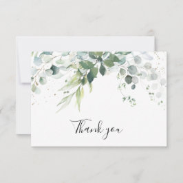 Dusty Blue Eucalyptus Greenery Succulent Wedding Bedankkaart