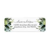 Dusty Blue Eucalyptus Greenery Succulent Wedding Etiket (Voorkant)