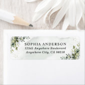 Dusty Blue Eucalyptus Greenery Succulent Wedding Etiket (Insitu)