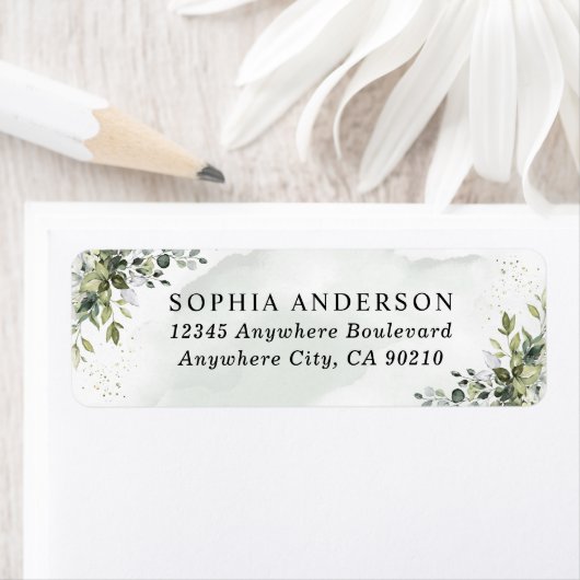 Dusty Blue Eucalyptus Greenery Succulent Wedding Etiket (Insitu)