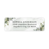 Dusty Blue Eucalyptus Greenery Succulent Wedding Etiket (Voorkant)