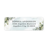 Dusty Blue Eucalyptus Greenery Succulent Wedding Etiket (Voorkant)