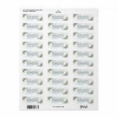 Dusty Blue Eucalyptus Greenery Succulent Wedding Etiket (Full Sheet)