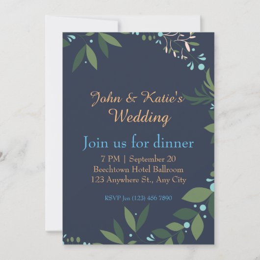 Dusty Blue Eucalyptus Greenery Succulent Wedding Feestdagenkaart (Voorkant)