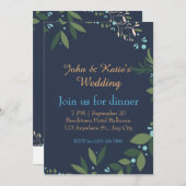 Dusty Blue Eucalyptus Greenery Succulent Wedding Feestdagenkaart (Voorkant / Achterkant)