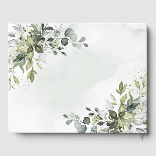 Dusty Blue Eucalyptus Greenery Succulent Wedding Gastenboek (Achterkant)