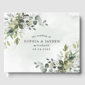 Dusty Blue Eucalyptus Greenery Succulent Wedding Gastenboek (Voorkant)