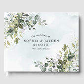 Dusty Blue Eucalyptus Greenery Succulent Wedding Gastenboek (Voorkant)